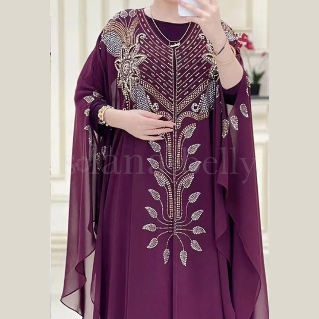 ベリーダンス 前開き ガラベーヤ アバヤ パープル CS0043PU USTAUSTRALIA_COM_AU