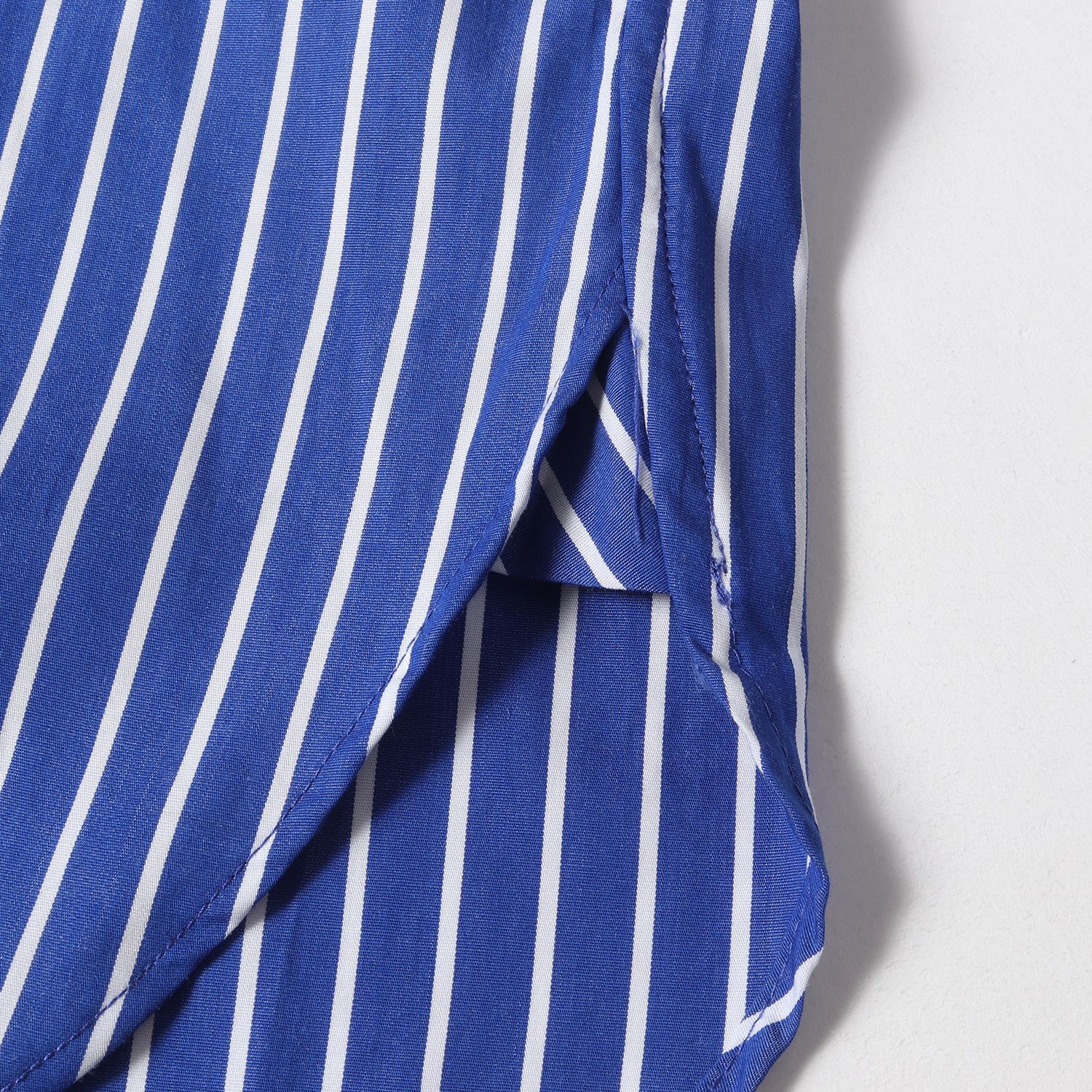 POLO RALPH LAUREN シャツ　ストライプ　ワッペン　ブルー　青 美品 POLO Ralph Lauren ポロ ラルフローレン シャツ サイズ