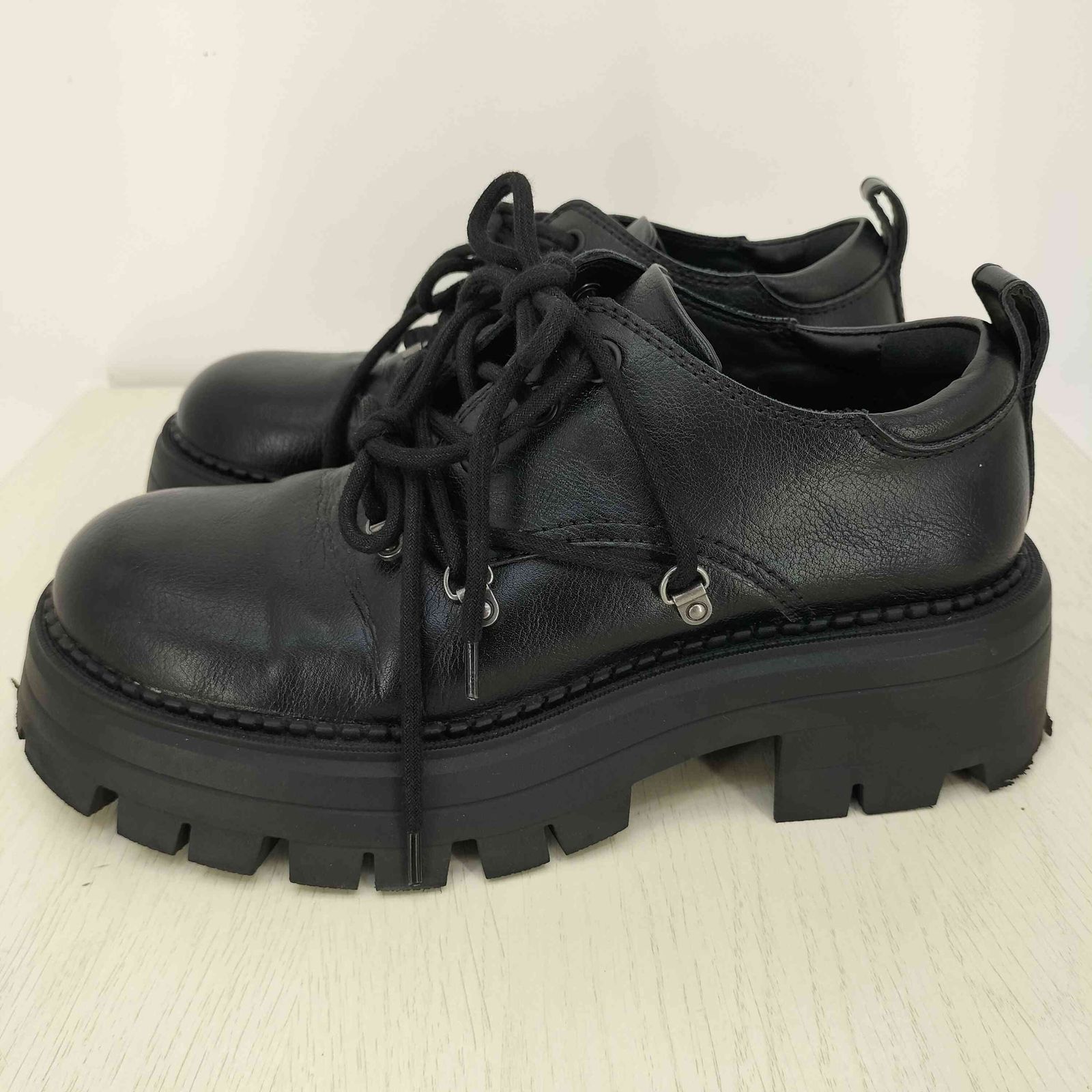 zara ザラ　マルチレースチャンキーシューズ　革靴　 ブーツ　メンズ　厚底 国内発送☆ZARA☆マルチレース チャンキーシューズ (ZARA/ドレス