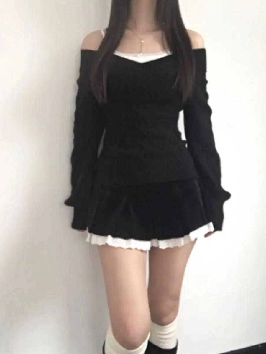ZZD フォルジェットニット ＋ ココアベルベットスカート