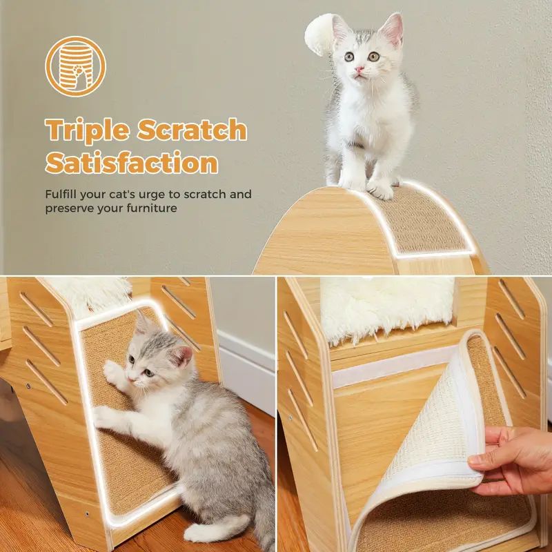 かわいいキャットツリー子猫の遊び場 ベージュ