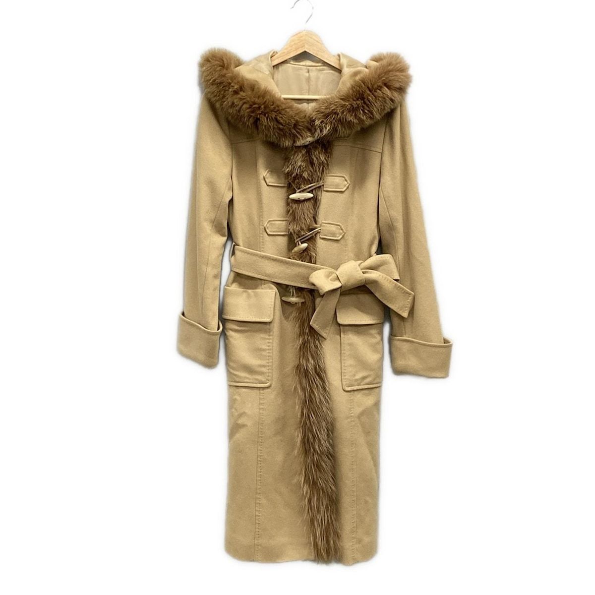 NOVESPAZIO ノーベスパジオ ダッフルコート サイズ38 M レディース - ベージュ×ブラウン 長袖|フォックス|秋|冬