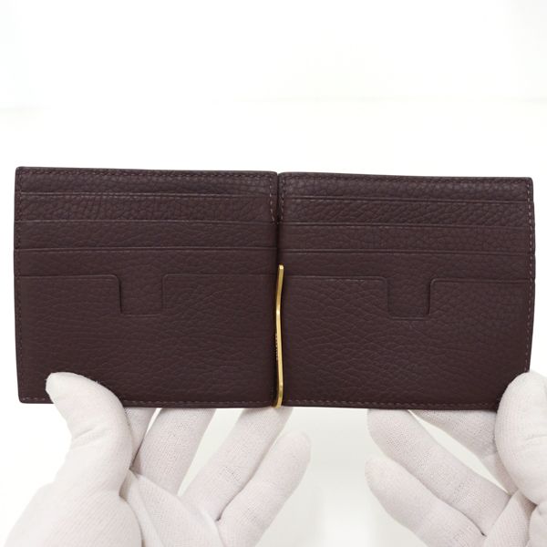 トムフォード TOM FORD マネークリップ ブラウン カーフスキン 【中古  