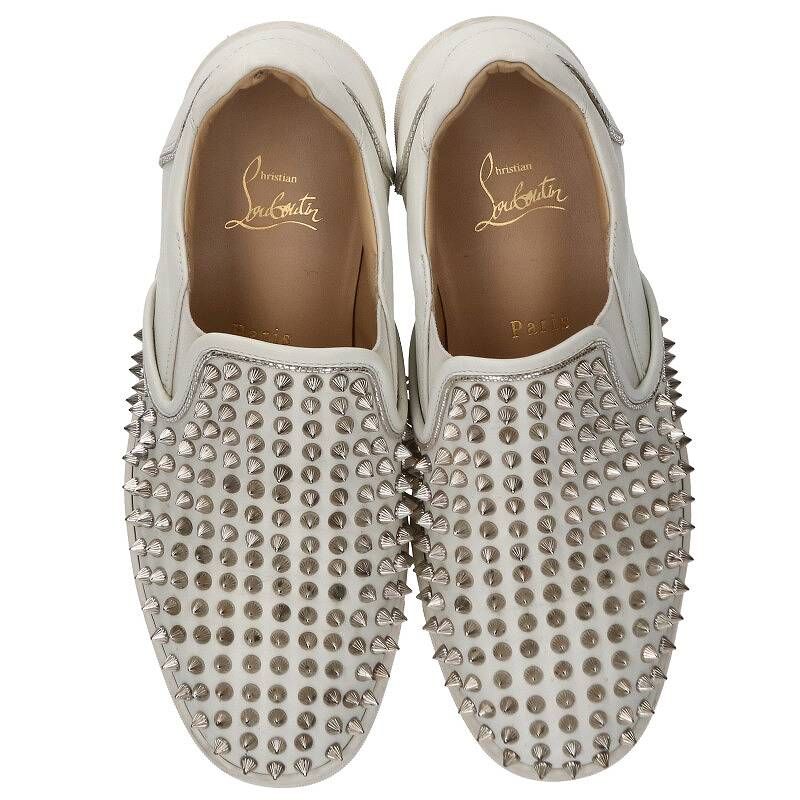 Christian Louboutin スリッポン いとおしい シルバー 39.5