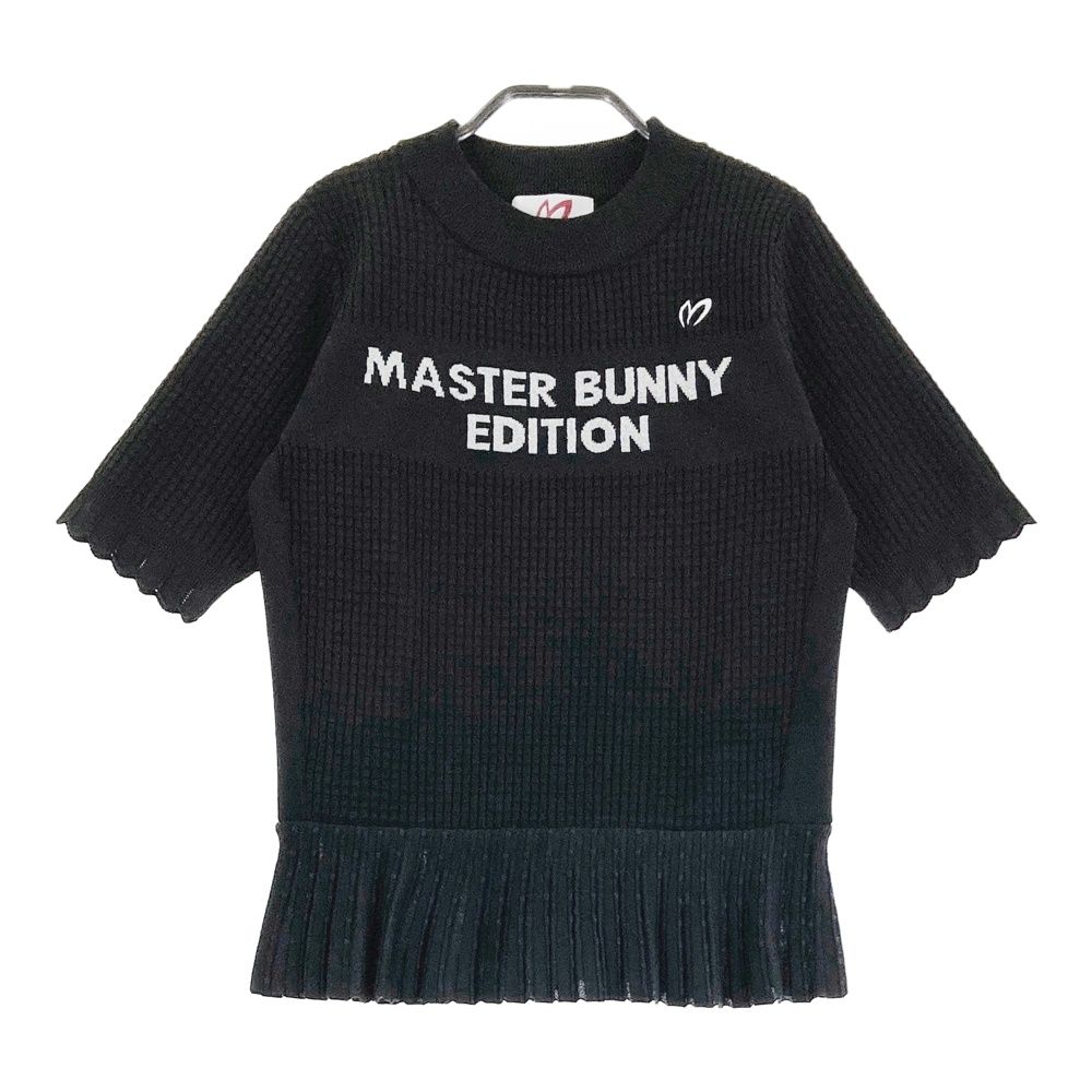サイズ 0 MASTER BUNNY EDITION マスターバニーエディション モデル 半袖ニットセーター ブラック系 240101537422 ゴルフウェア レディース ストスト