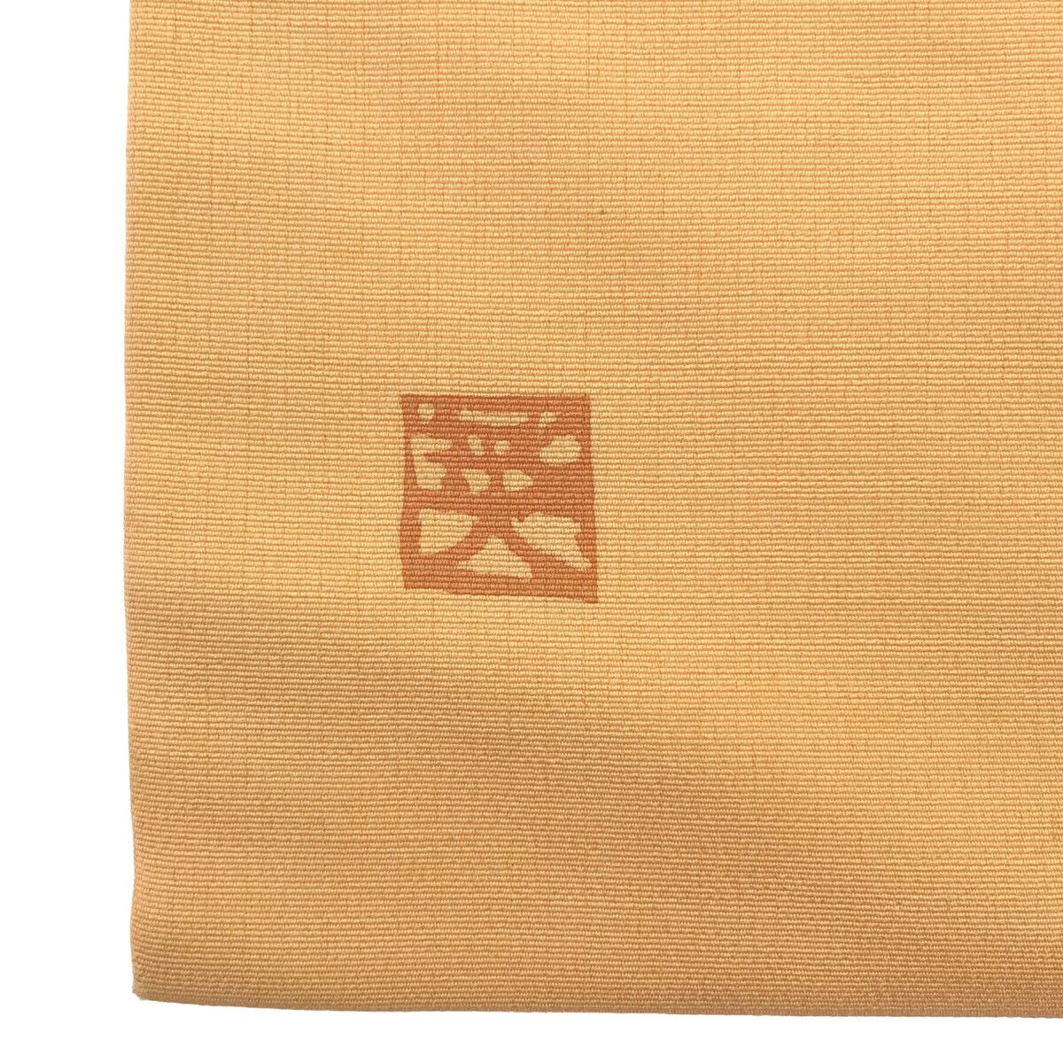 名古屋帯|作家物|染帯|サーモンピンク|紬地|落款|仕立上がり|11330