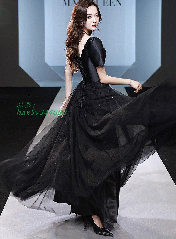 ロングドレス 演奏会 袖付き パーティードレス レディース 演奏会