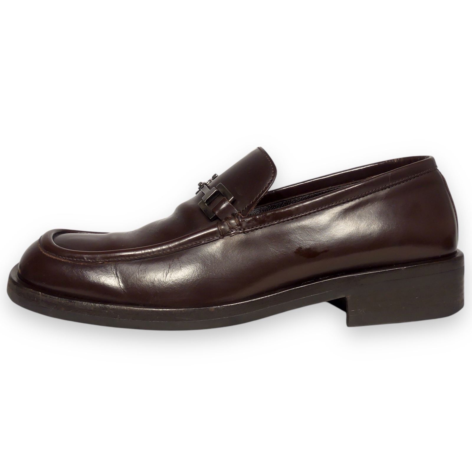 GUCCI ブラックレザー ビジネスシューズ ローファー 42 イタリア製 GUCCI グッチ ビットローファー 27 本革 42 茶