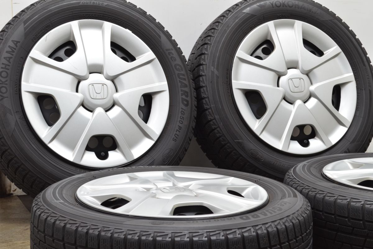 程度良好 ホンダ 純正 スチールホイール 15in 5.5J 45 PCD100 アイスガード iG50PLUS 175 65R15 4本 フィット フリード インサイト