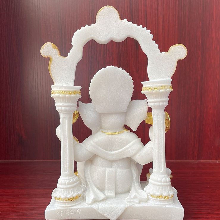 ガネーシャ 置物 像 オブジェ 白 ホワイト 金 ゴールド 財運 金運 運気