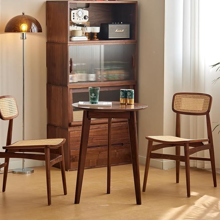 MU RONG アメリカFAS級オークダイニングテーブル 丸テーブル 70cm 楽天