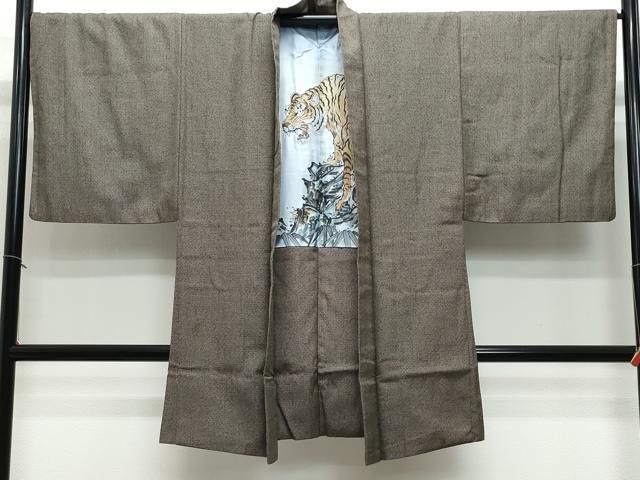 平和屋着物●男性　紬　格子　正絹　逸品　AABF8117ph 平和屋着物○男性 紬 格子 正絹 逸品 AABF8117phの通販｜
