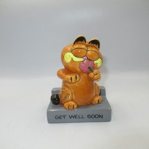 80'sGARFIELDガーフィールド陶器の置物人形フィギュアぬいぐるみビンテージ
