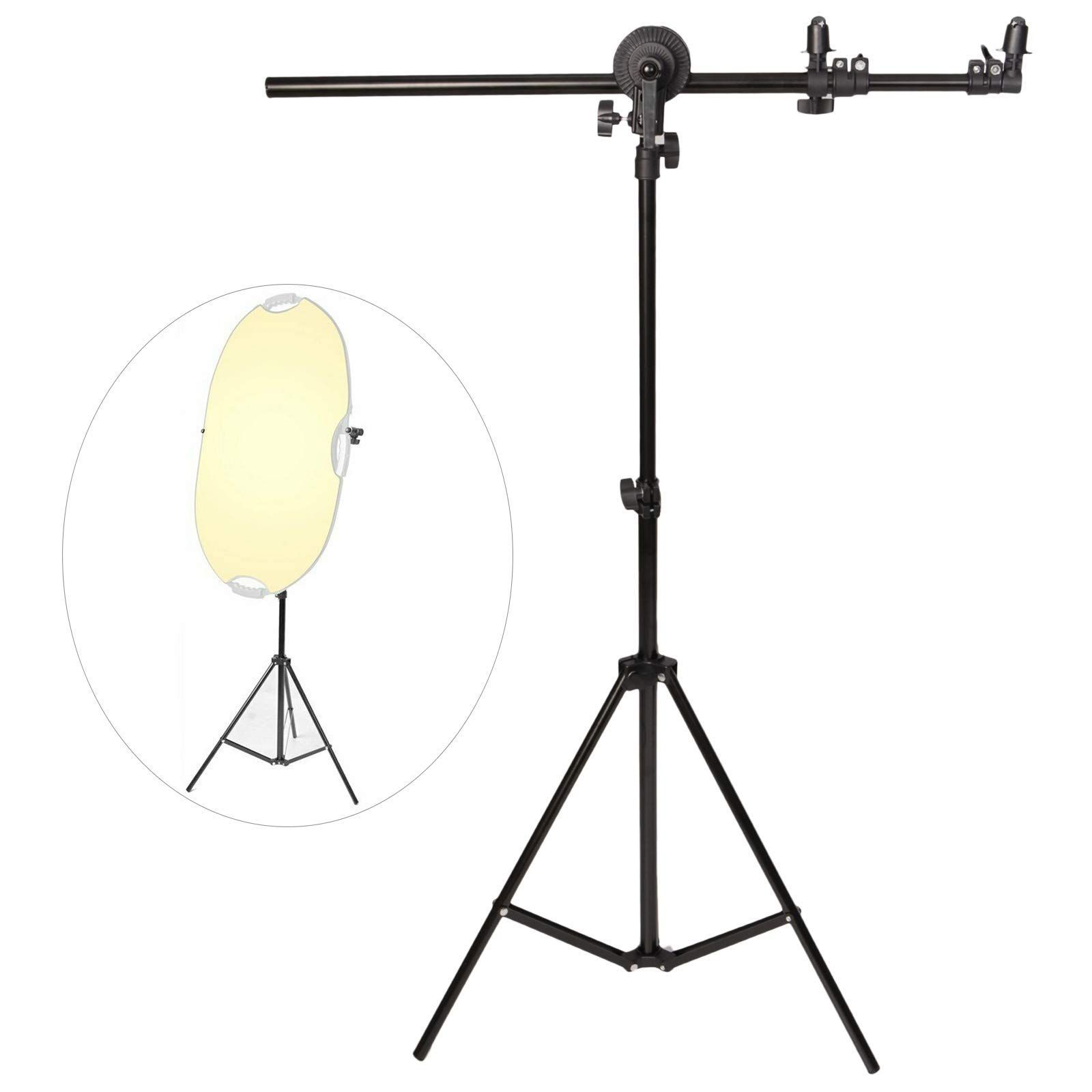 【数量限定】レフ板 スタンド+2Mライトスタンド 撮影用リフレクターホルダー 伸縮可能ブームアーム 360°回転可能 Meking ホルダー長さ66~180cm スタンド高さ70~200cm 撮影スタジオキット 各サイズレフ板に対応