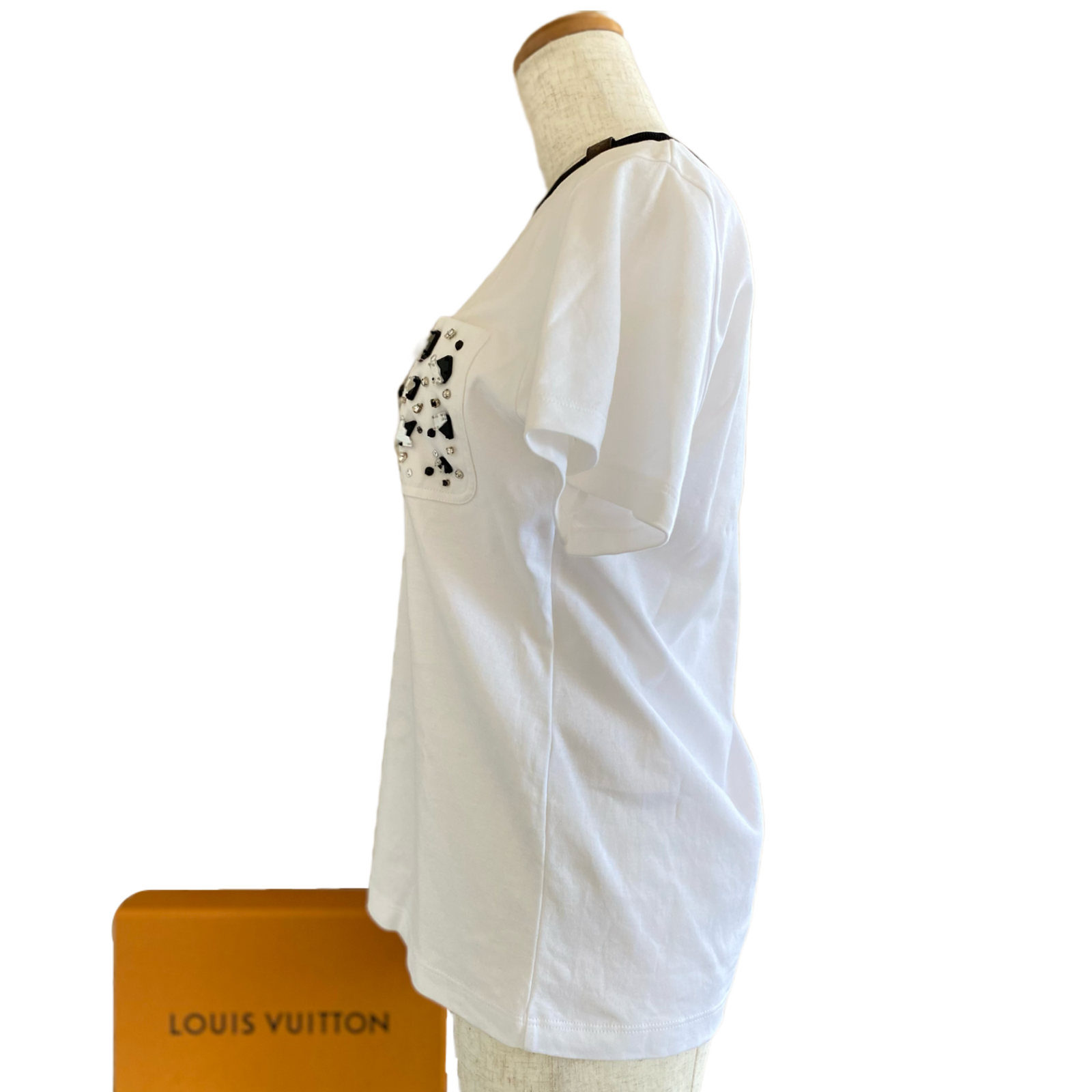 LOUIS VUITTON 】Tシャツ ホワイト ビジュー クリスタル