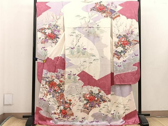 振袖 豪華 刺繍 銀駒 金彩 牡丹 アンティーク調 身丈165cm 撥水加工済 sb13772_1.jpg