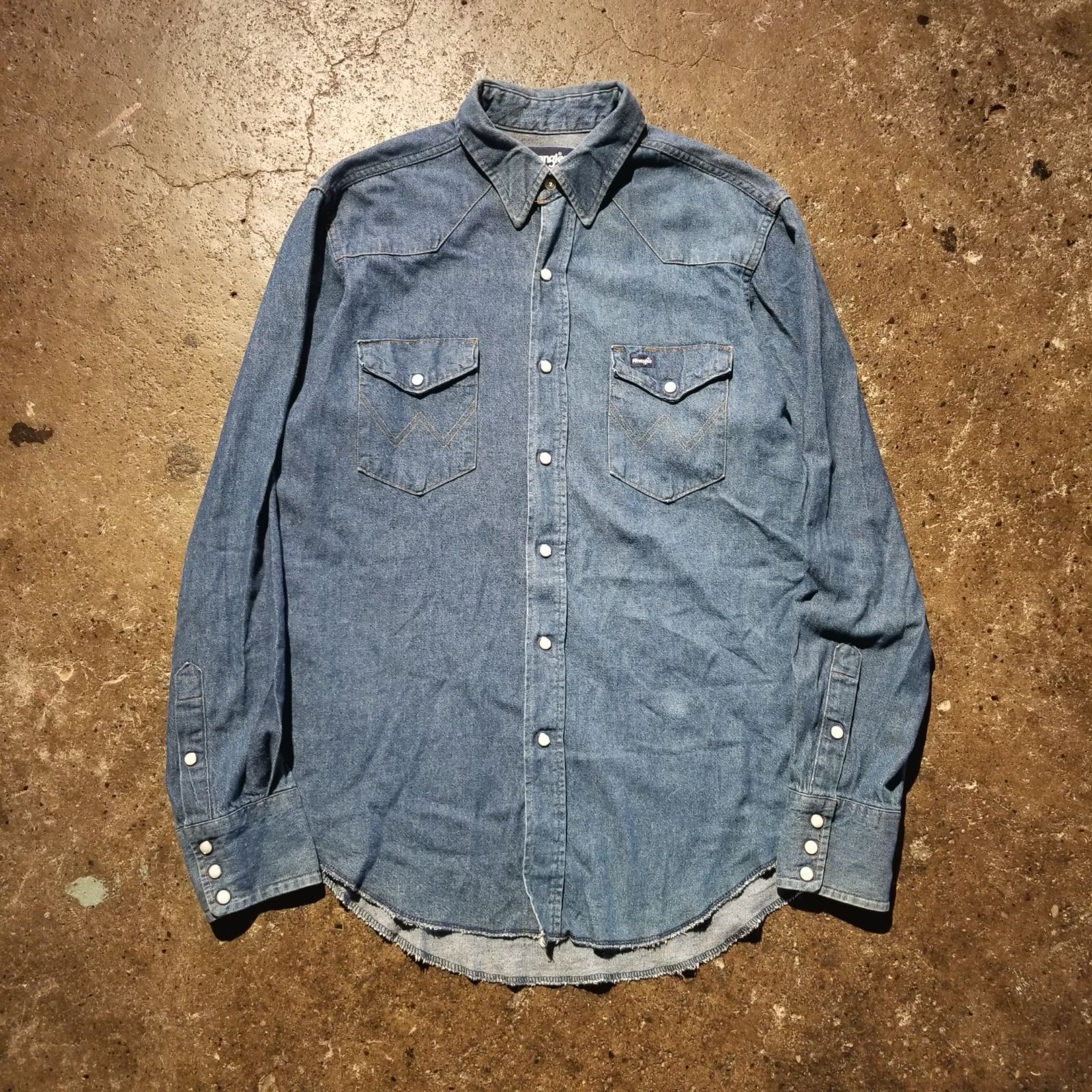 Wrangler 80s デニムウェスタンシャツ 16-35 70127MW 1980s ラングラー 紺タグ VINTAGE