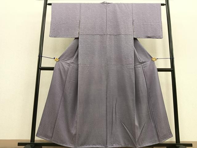 平和屋着物□上質な色無地 花地紋 鳩羽鼠色 正絹 逸品
