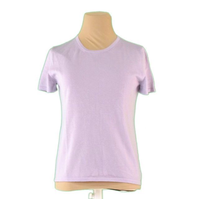 グッチ ニット 半袖 ♯Mサイズ クルーネック ライトパープル 毛（カシミア100％）100％ GUCCI  G1077S 