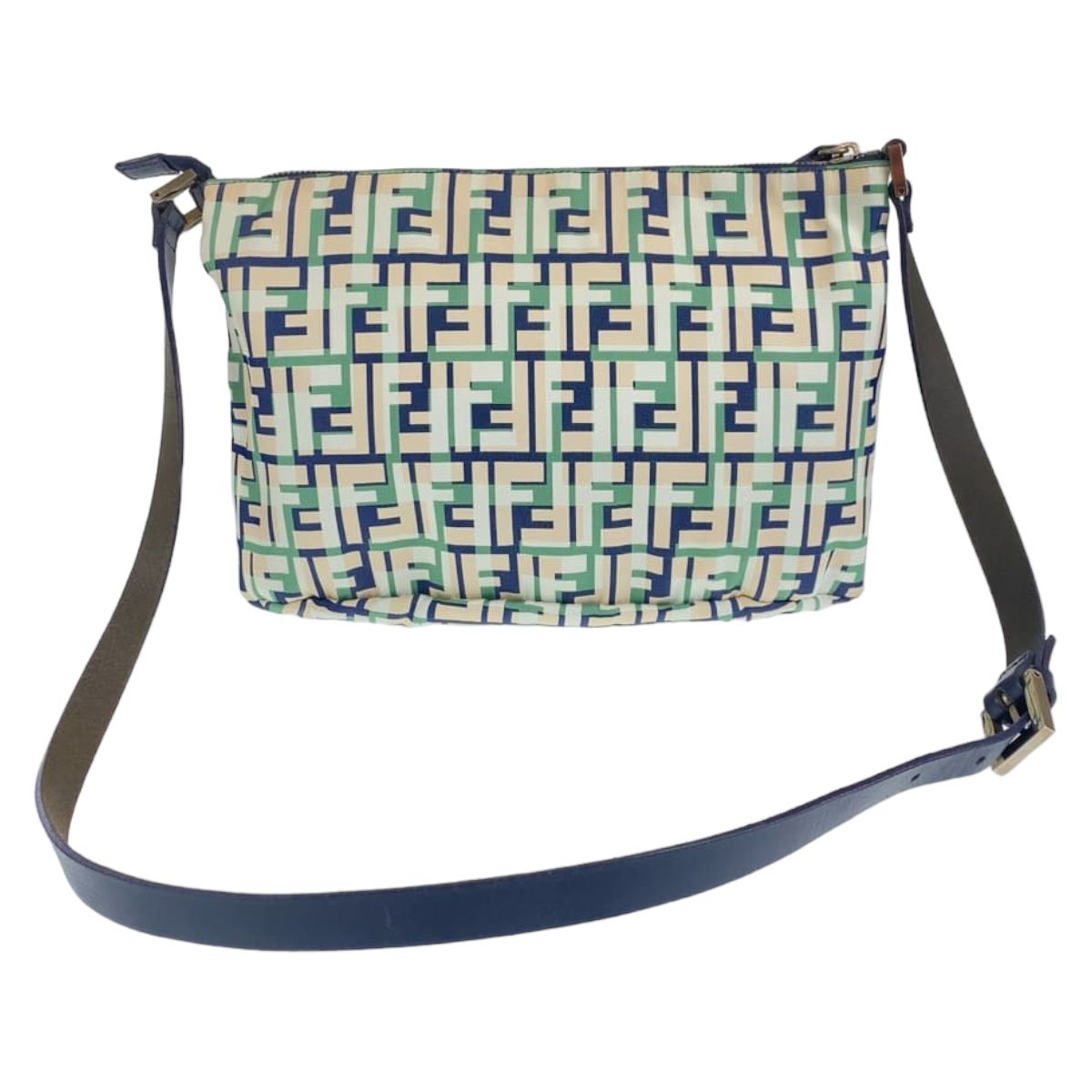 美品 FENDI フェンディ ズッカ柄 FFロゴ グリーン 緑 ピンク ネイビー 