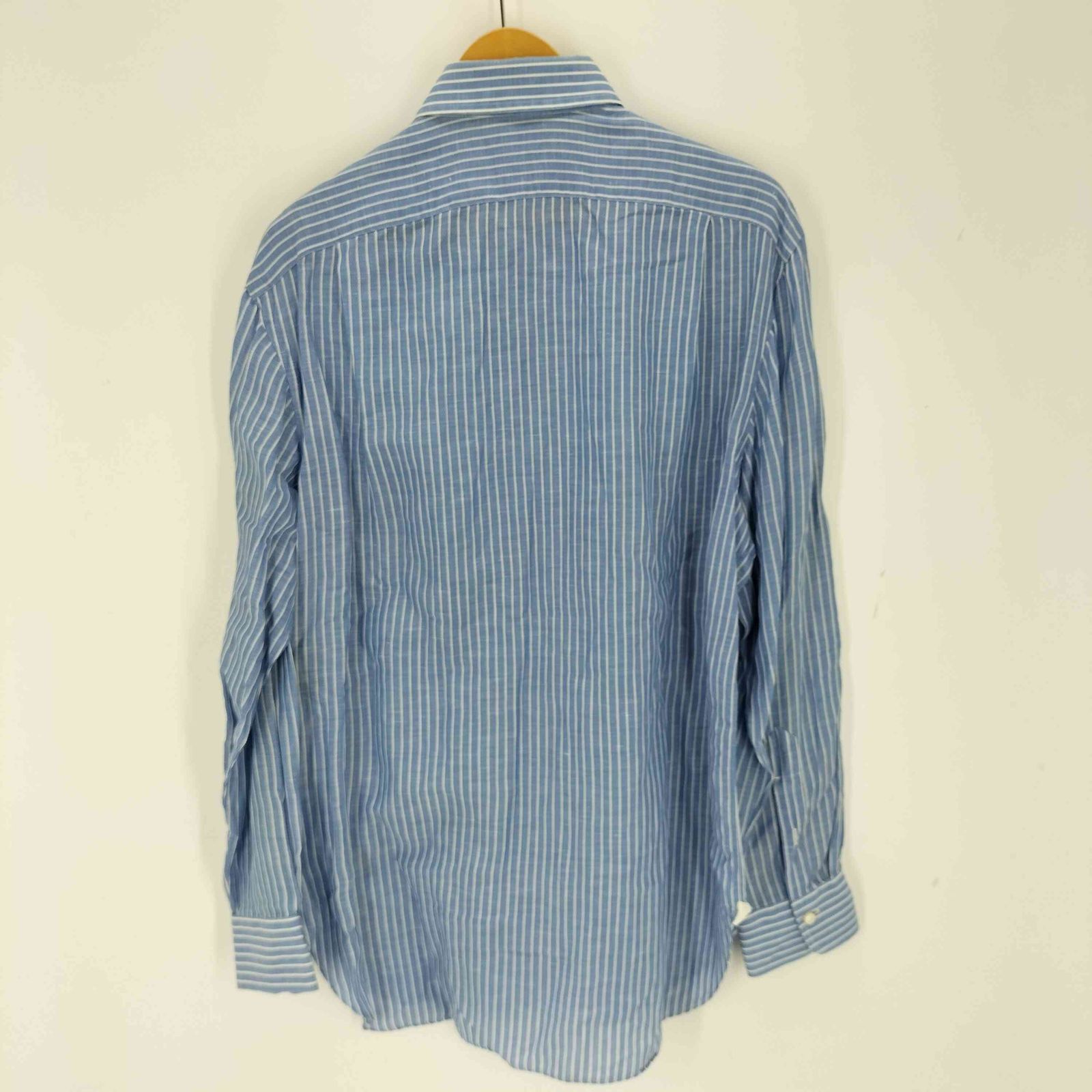 ルイジボレッリ　シャツ　ストライプ ルイジボレッリ LUIGI BORRELLI イタリア製 コットンリネン L/S