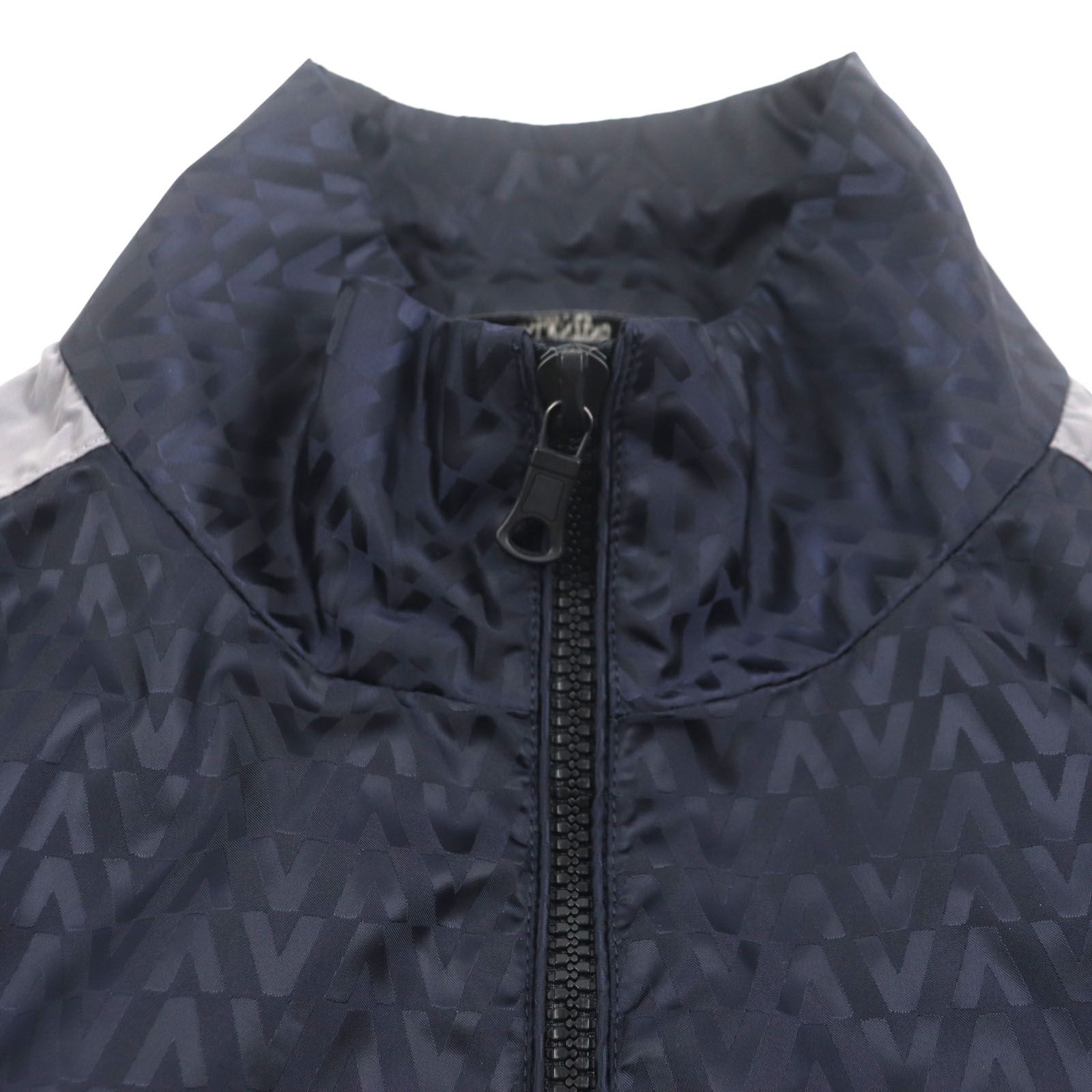 美品◎Valentino ネイビー ブルゾン 極美品▽VALENTINO ヴァレンティノ 2021年製 Vロゴ総柄 ダブル