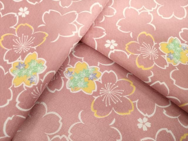 平和屋着物●小振袖 二尺袖 桜尽くし 暈し染め 洗える着物 AABC8089ck