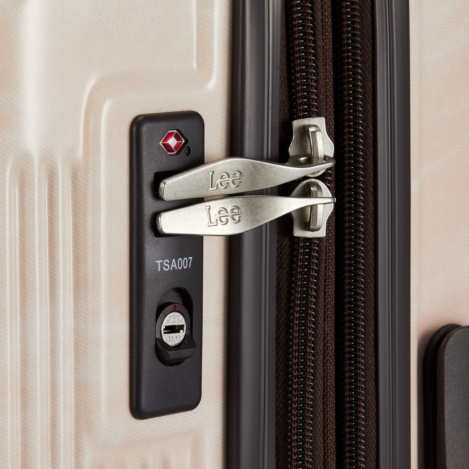 リー スーツケース 超軽量 双輪 表面デニム調 内装ペイズリー柄 機内持ち込みサイズ TSAロック マチ拡張 約38?47L cm ホワ