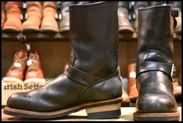 7.5D 06年 レッドウィング 2268 エンジニア 黒 ブラッククローム スチールトゥ ブーツ redwing HOPESMORE FF147