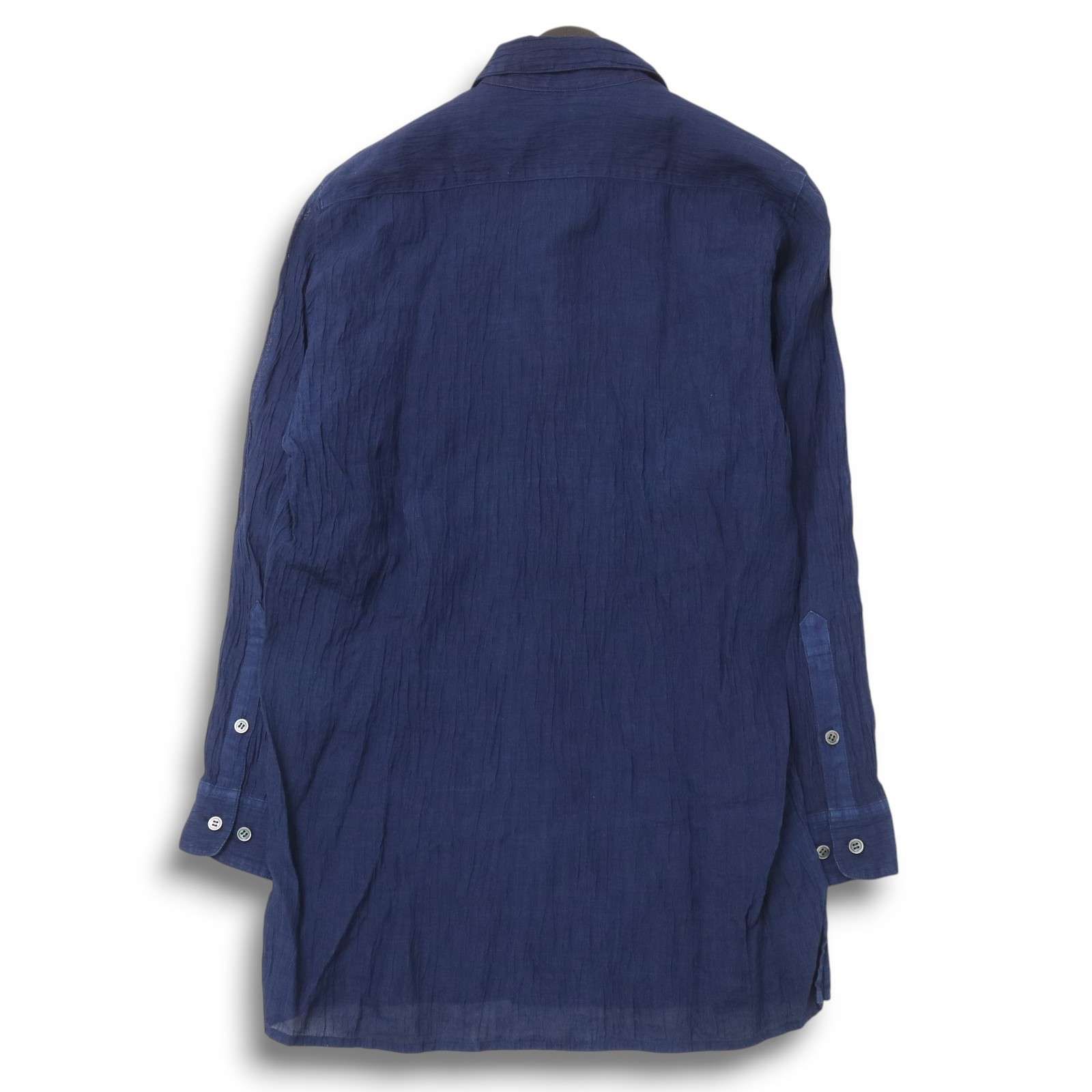 【貴重　新品】天然灰汁発酵建　藍染シャツ 貴重 新品】天然灰汁発酵建 藍染シャツ