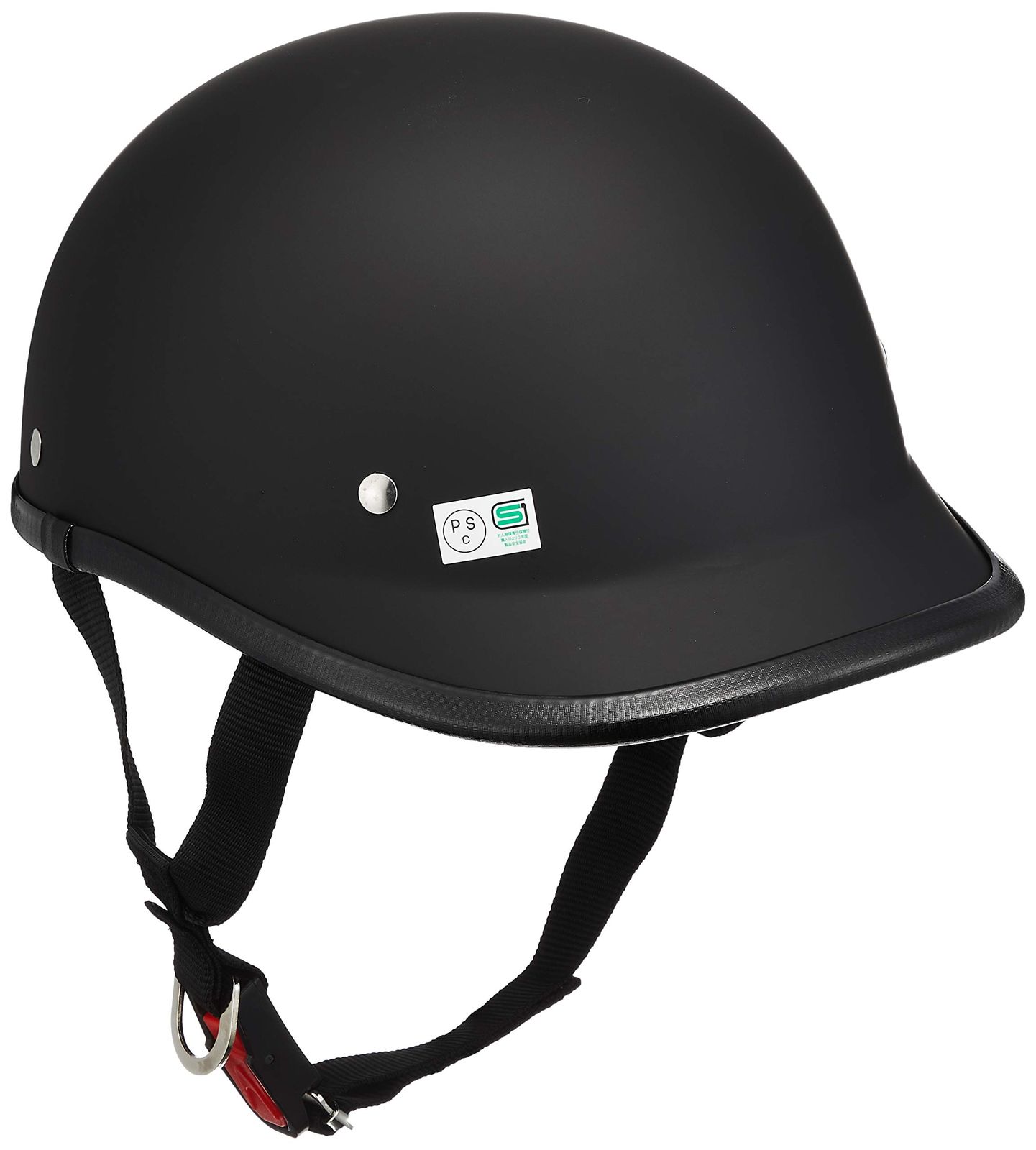 【迅速発送】(頭囲 フリーサイズ 57cm~60cm未満) マットブラック ロングダックテール ハーフ 722205 ヘルメット バイクパーツセンター