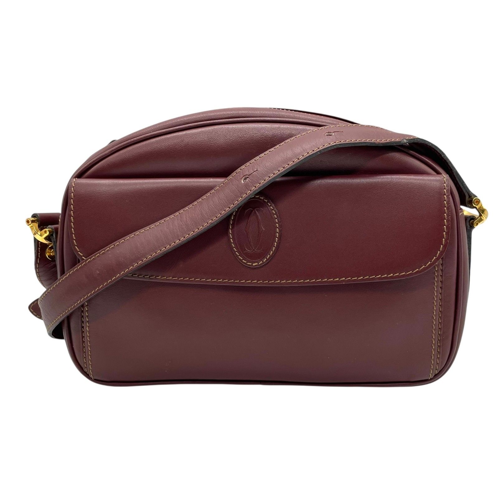 極美品 Cartier カルティエ マストライン ショルダーバッグ ボルドー 