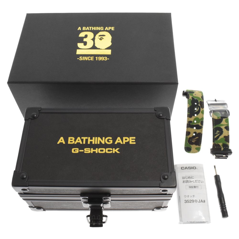 A BATHING APE (アベイシングエイプ) 30周年記念ロゴ G-SHOCK GM-6900 Gショック カシオ 時計 ウォッチ カモフラ  ブラック/カーキ 1J73187901