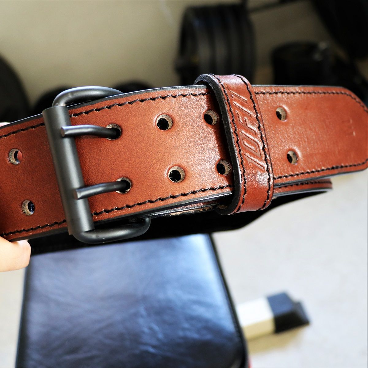 10FIT トレーニングベルト パワーベルト レザー ブラウン TE-91