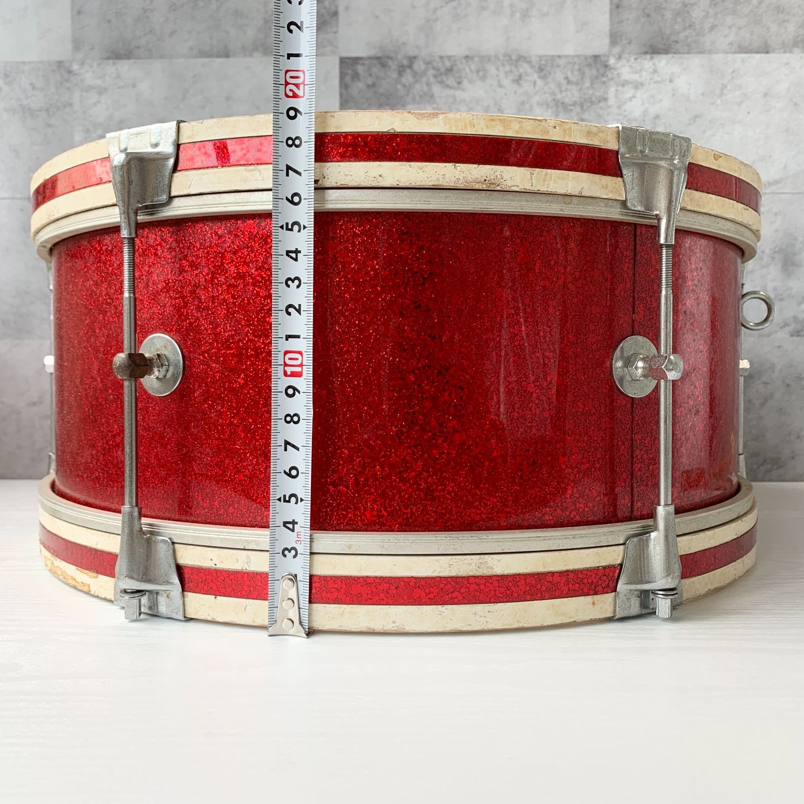 加茂市のまだまだ使えるもの】Nikkan Drums バスドラム 直径40cm 赤