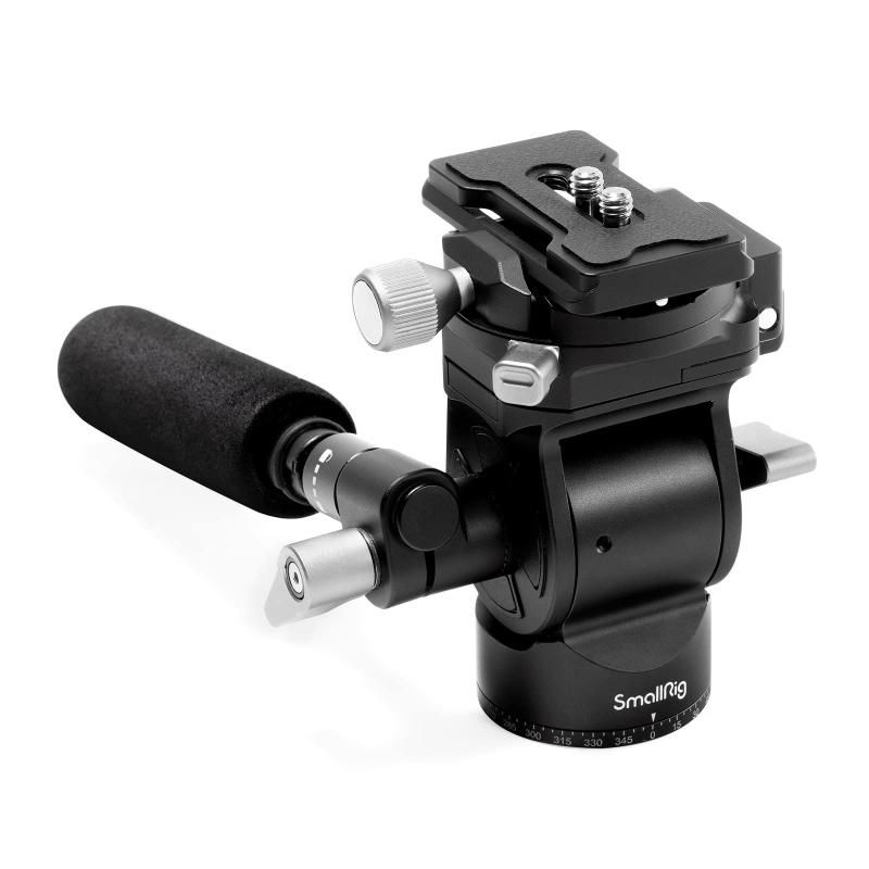 SmallRig ビデオ雲台 伸縮式ハンドルと切り替え QR プレートが付き 垂直|水平撮影用 三脚パン チルト フルイド ヘッド アルカ用 最大荷重 5kg カムコーダー ミラーレス DSLR