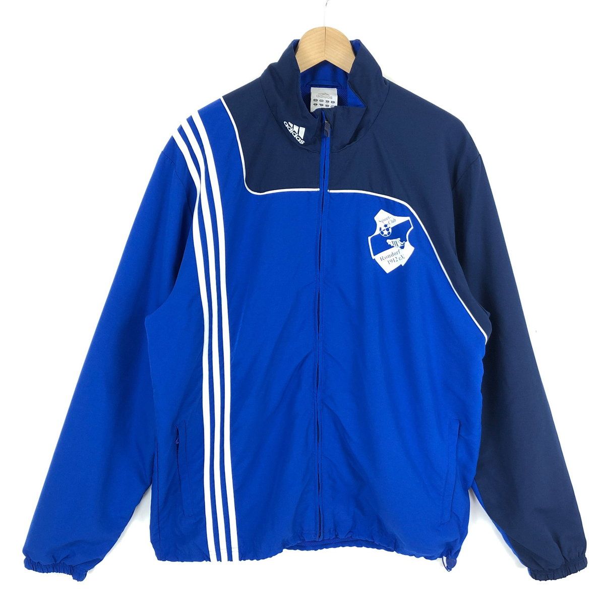 【古着】 adidas アディダス ナイロンジャケット 企業もの スポーツクラブ ブルー系 メンズXL 【中古】 n036744