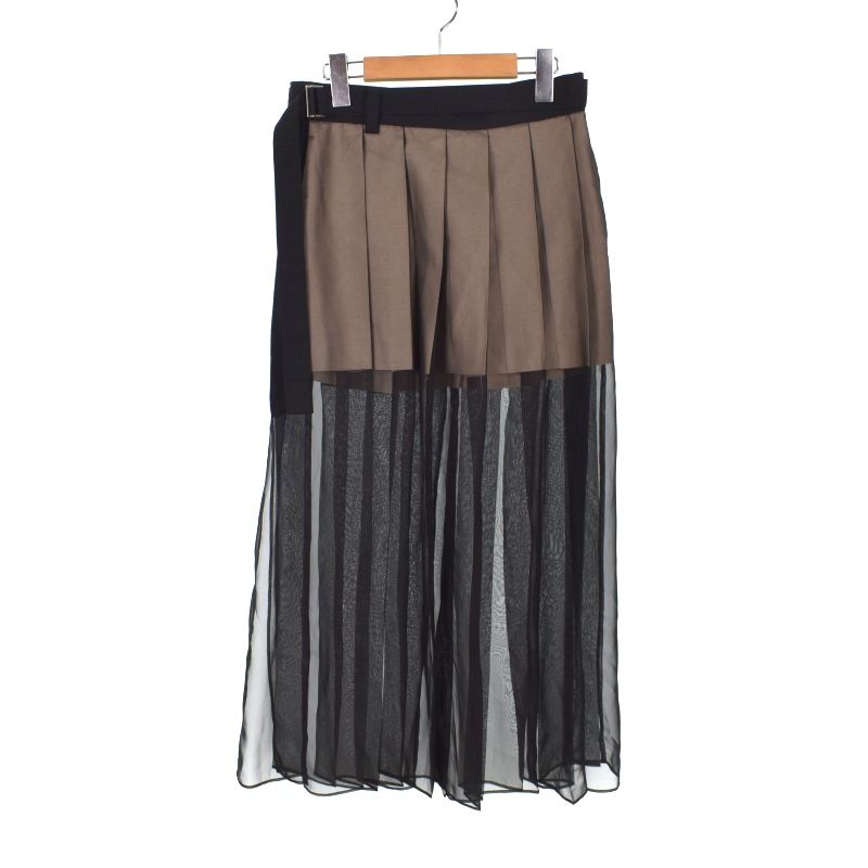 サカイ sacai 24SS Suiting x Chiffon Skirt スカート ロング プリーツ