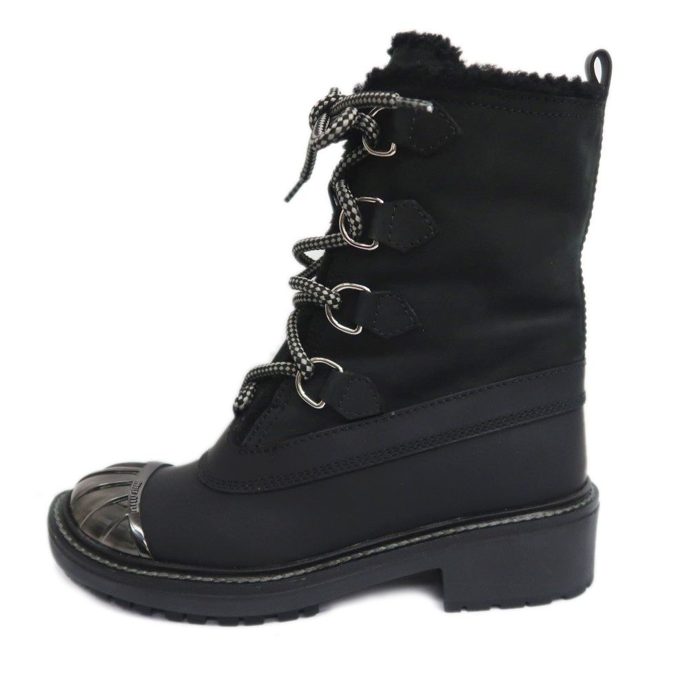 [Meito] Miu Miu Lace-up Boots Black Black Size 37 Women's Apparel Women's Shoes