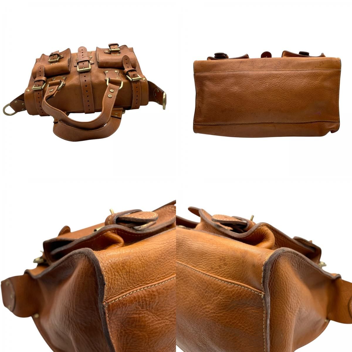 Mulberry メープル　ブラウンレザーバッグ　美品 MULBERRY(マルベリー) レザーキルティングバッグ ブラウン