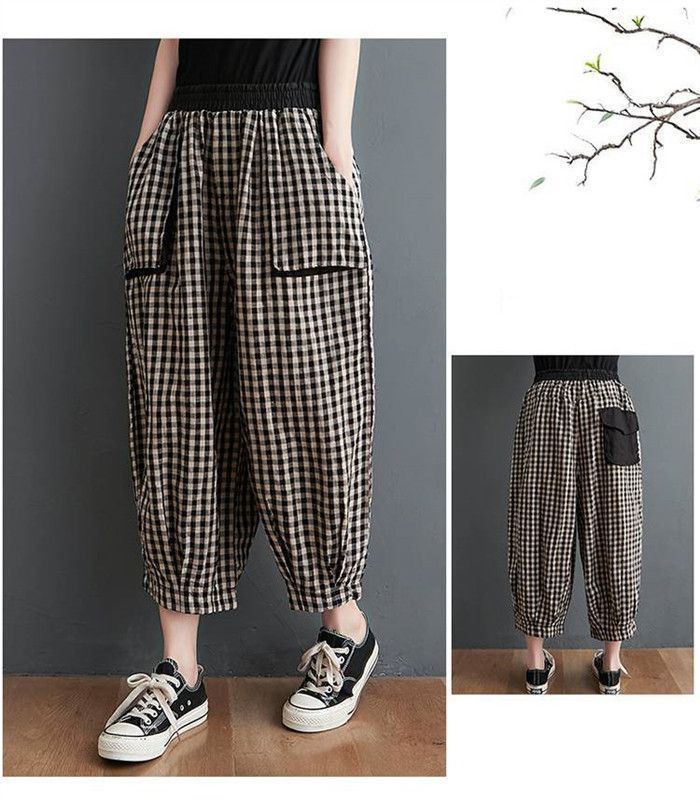 オローネ　バルーンパンツ　春夏　ギンガムチェック　コットンリネン オローネ バルーンパンツ(春夏) | オローネ | TANDEY ONLINE STORE