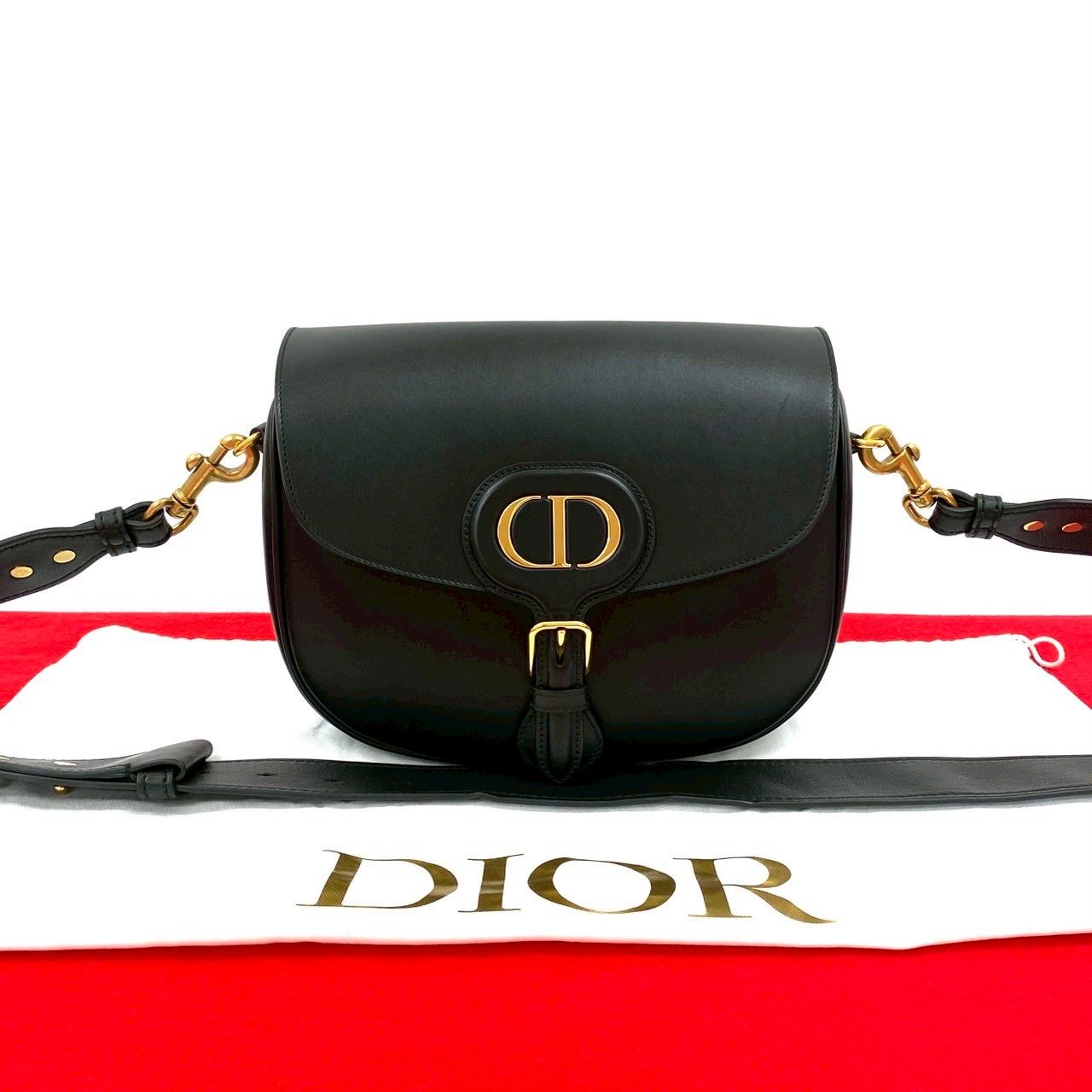 ディオール CDロゴ カーフスキン ショルダーバッグ Christian Dior （美品）クリスチャンディオール アディクト