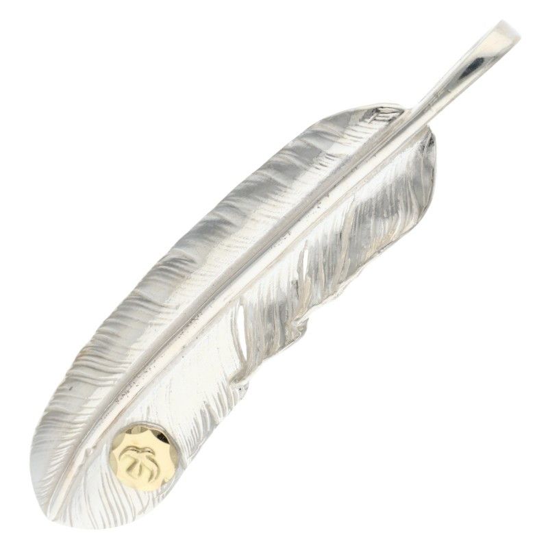 ゴローズ メタル付き特大フェザー 左向き ネックレストップ メンズ 特大