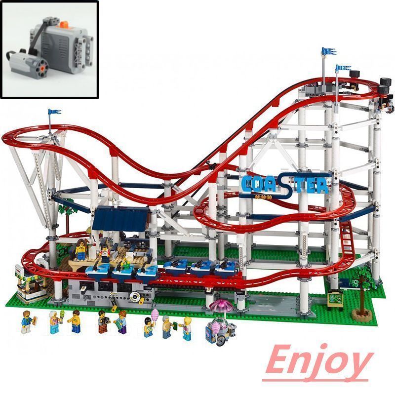 LEGO レゴ互換品 ジェットコースター ブロック パワーセット付き 遊園地 建物 4221PCS 大型 知育玩具 おもちゃ 男の子 女の子 子供 組み立て 学習玩具 クリスマス プレゼント 入学 お