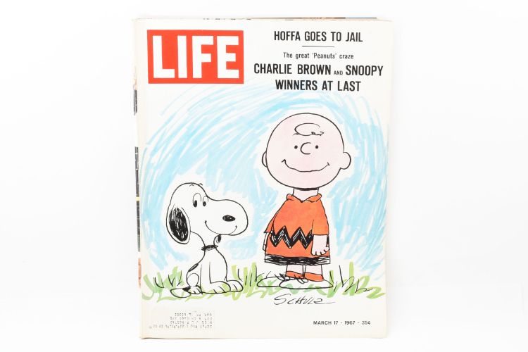 【送料無料】レア  ビンテージ LIFE 1967年 3月号 ピーナッツ スヌーピー チャーリーブラウン 表紙 広告 fa125