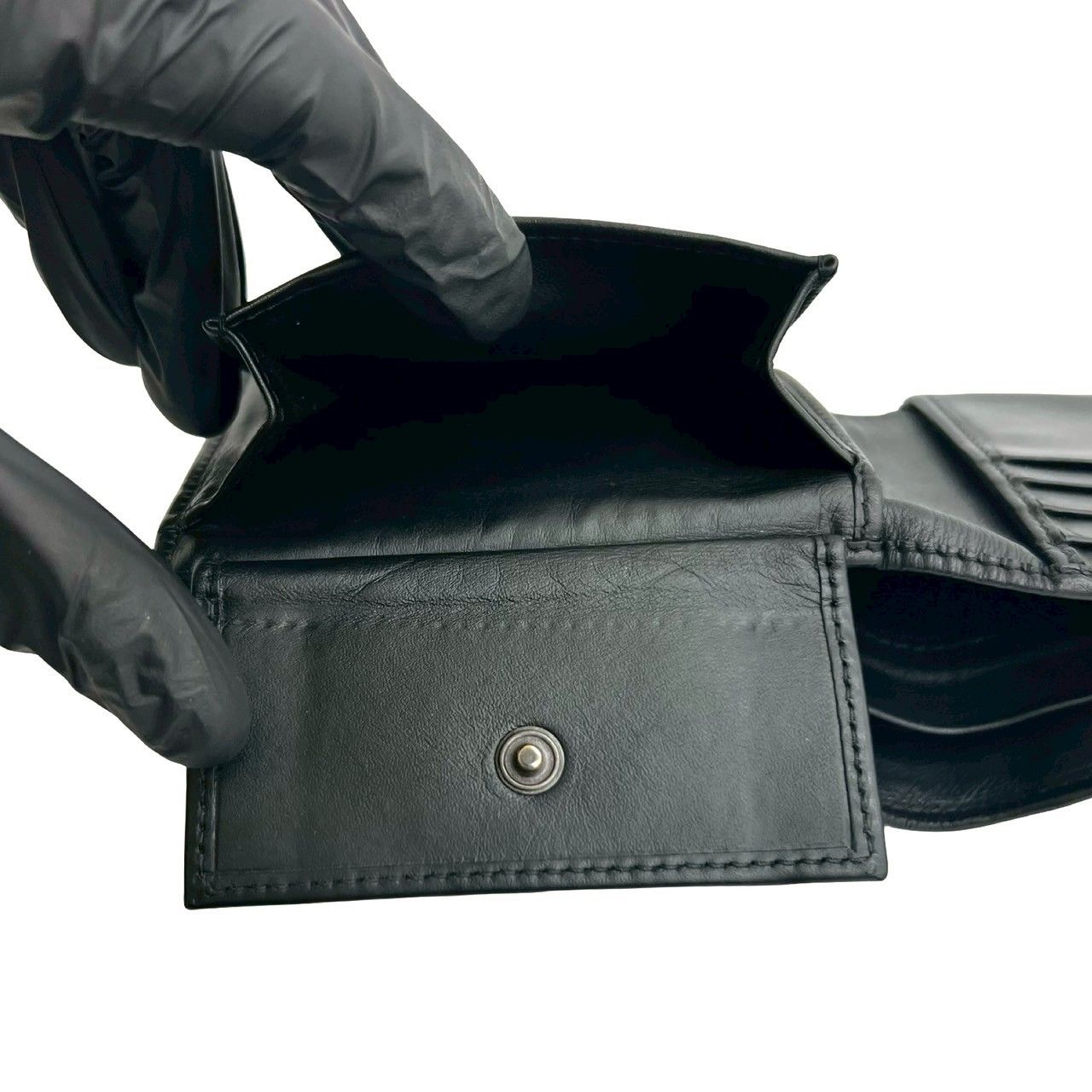 極美✨ボッテガヴェネタ 二つ折り財布 カセット レザー 黒 カセット