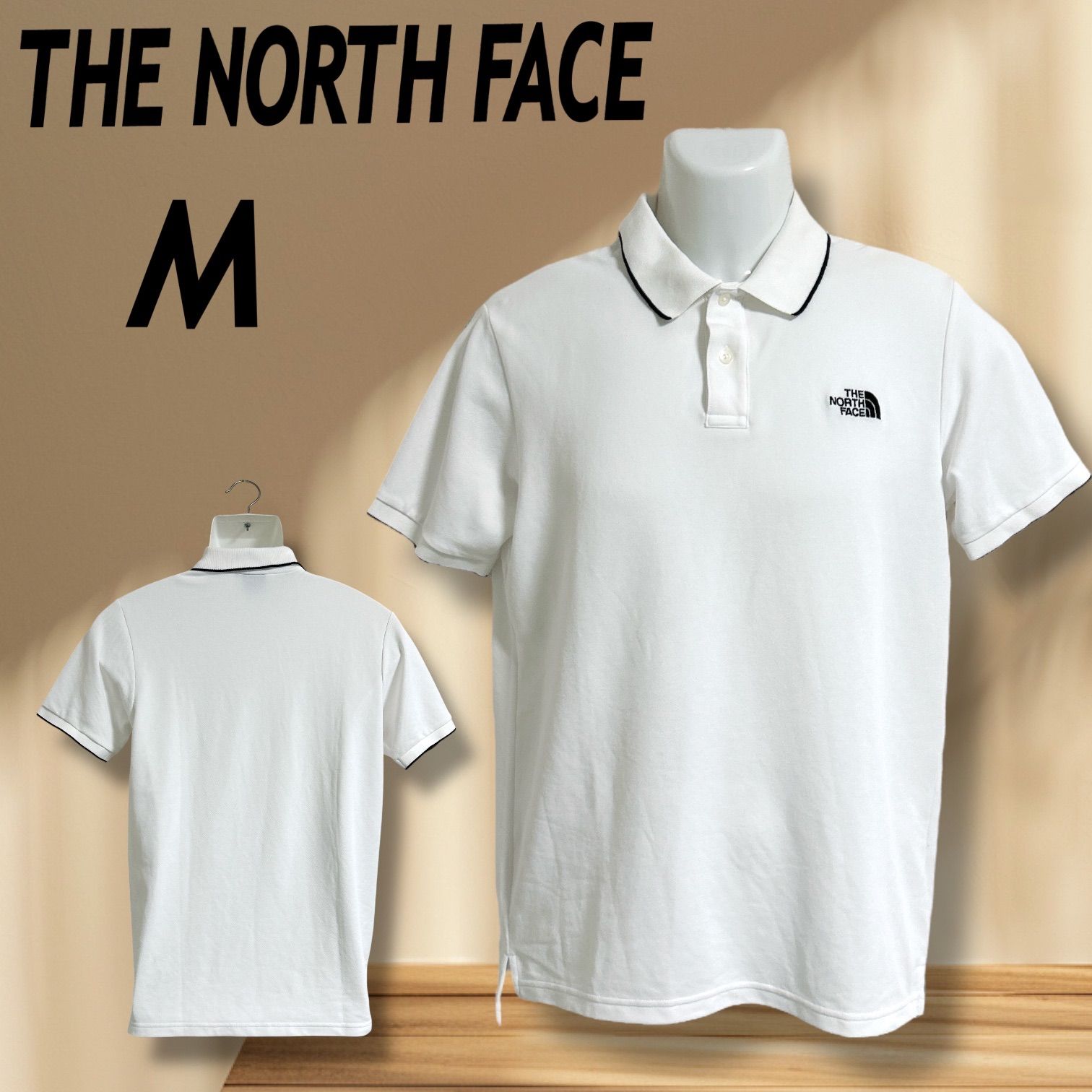 裕THE NORTH FACE ポロシャツ M ホワイト THE NORTH FACE ザノーススェイス メンズ 半袖ポロシャツ M 刺繍