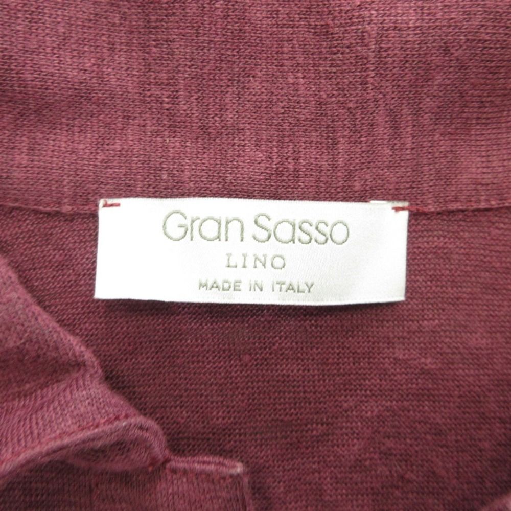 【未使用】グランサッソ リネン ジャージー スキッパー ポロシャツ 40%OFF】Gran Sasso（グランサッソ）<br>リネンジャージソリッド