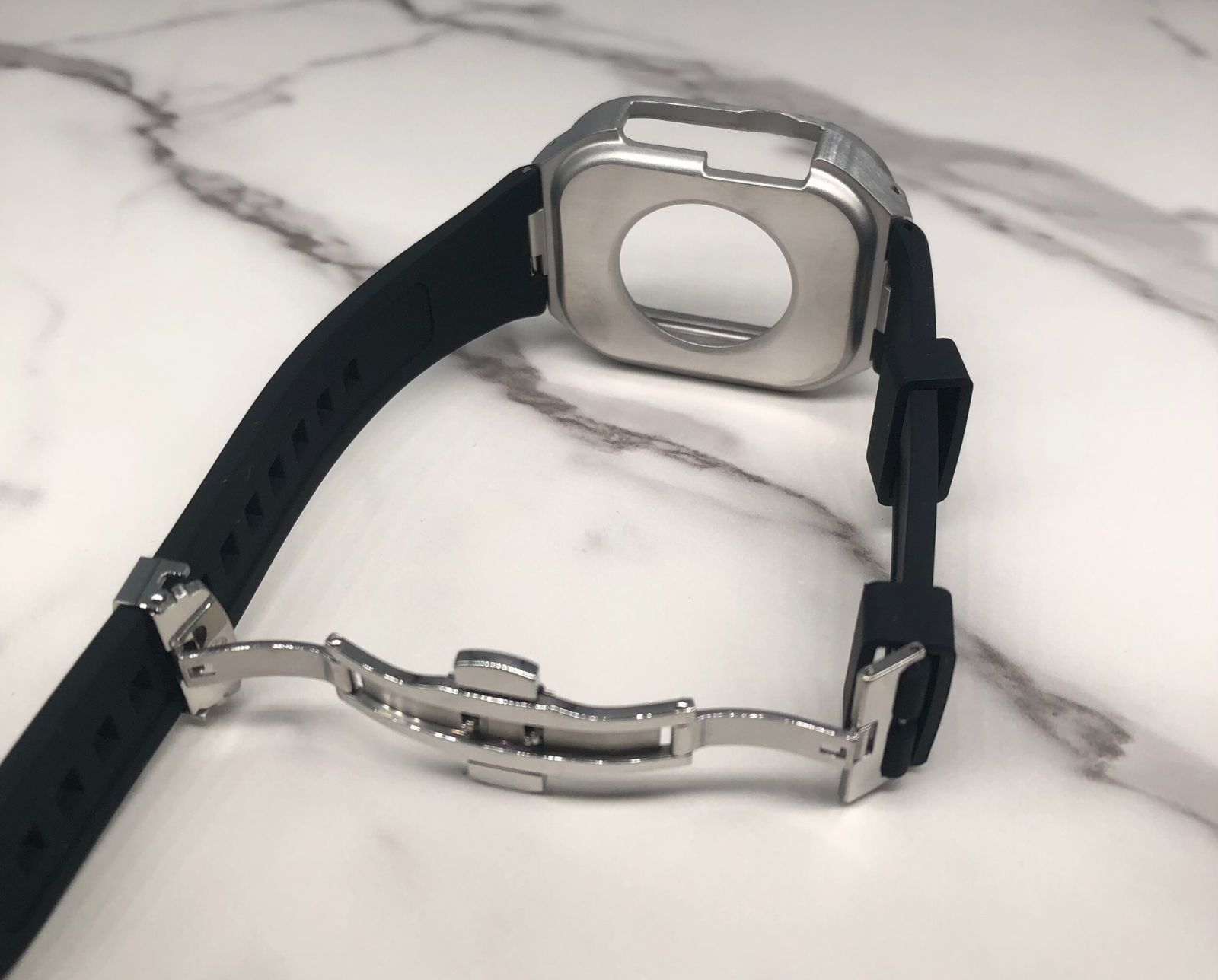 49mm★Apple Watchバンド ラバーベルト カバー ステンレス SY