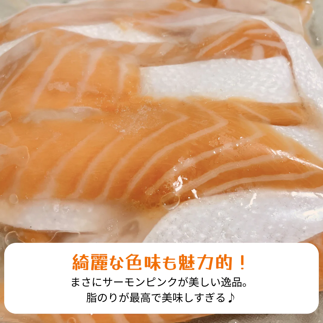 ノルウェー産「アトランティックサーモン 大トロ ハラス」1kg 500g×2パック